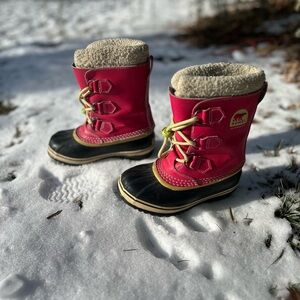 Kids Sorel boots for snow winter size US 1 euro 32 pink black